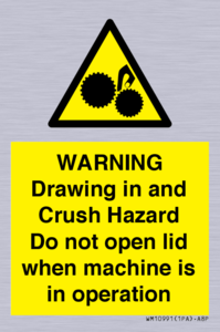 Warning Drawing in and Crush Hazard